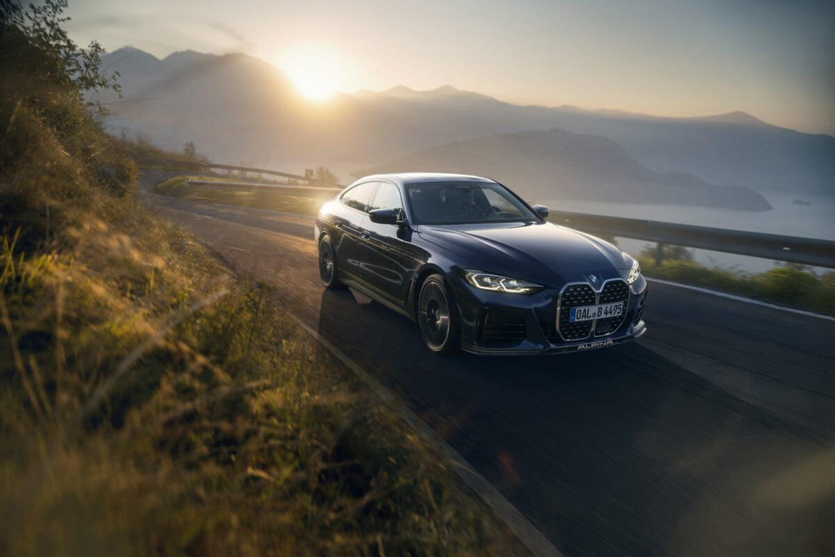Alpina B4 Gran Coupe спереди сбоку