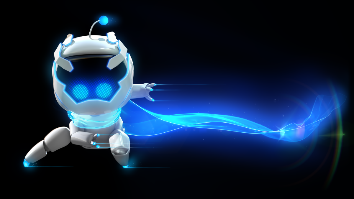 Astro Bot чёрный фон