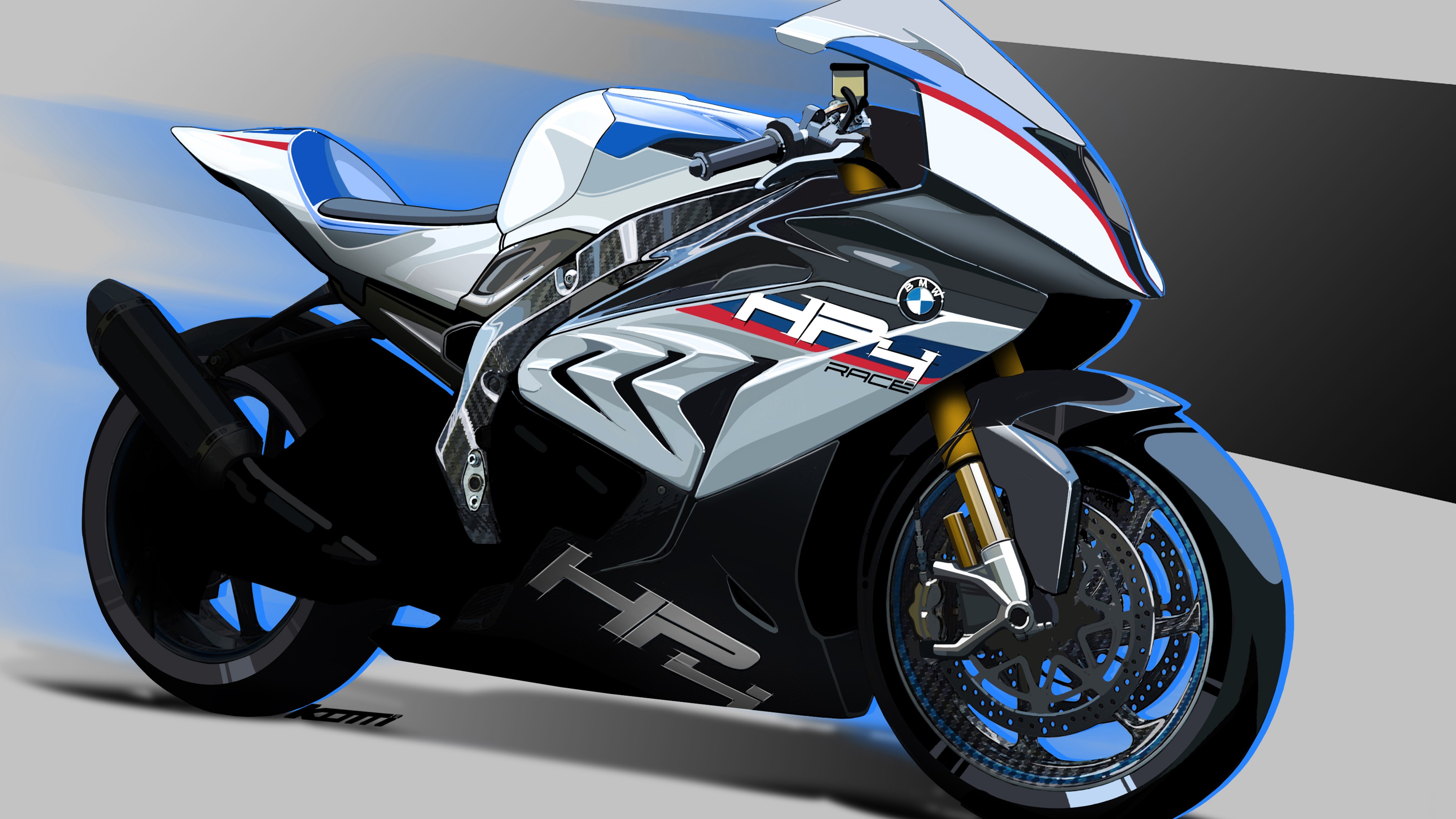 BMW HP4 крупным планом гоночный мотоцикл