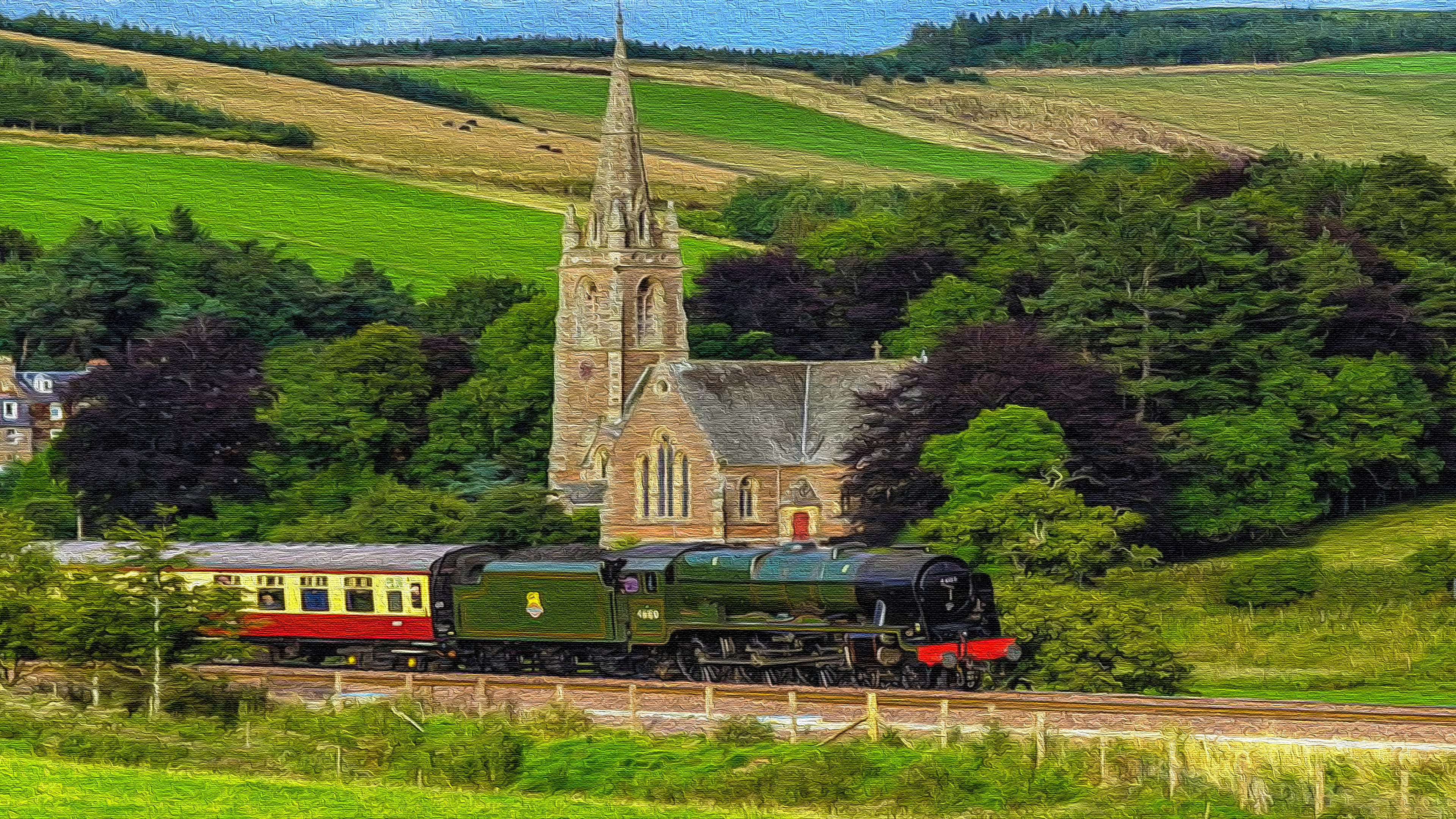 LMS Royal Scot картина маслом