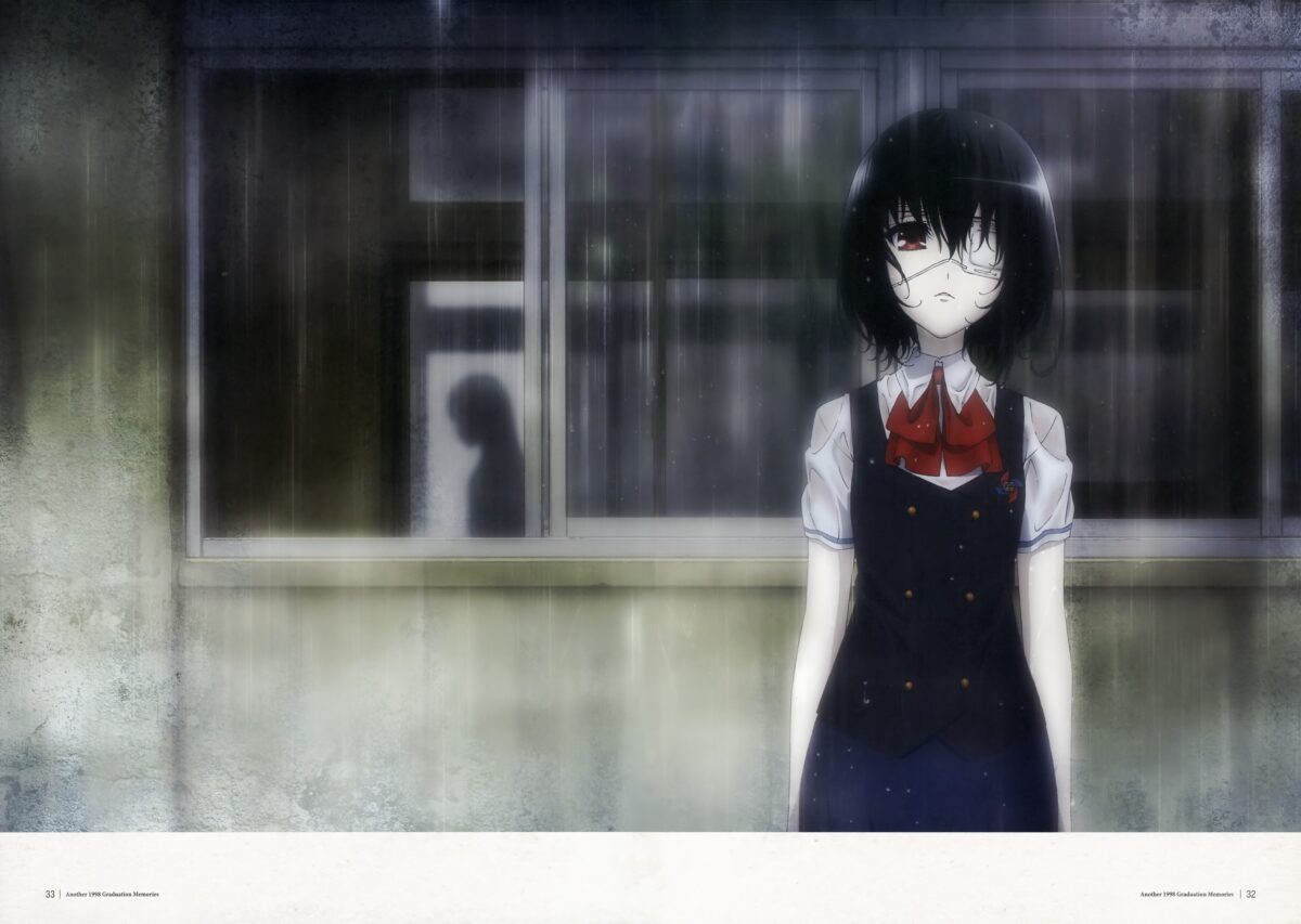 Mei Misaki под дождём Another аниме