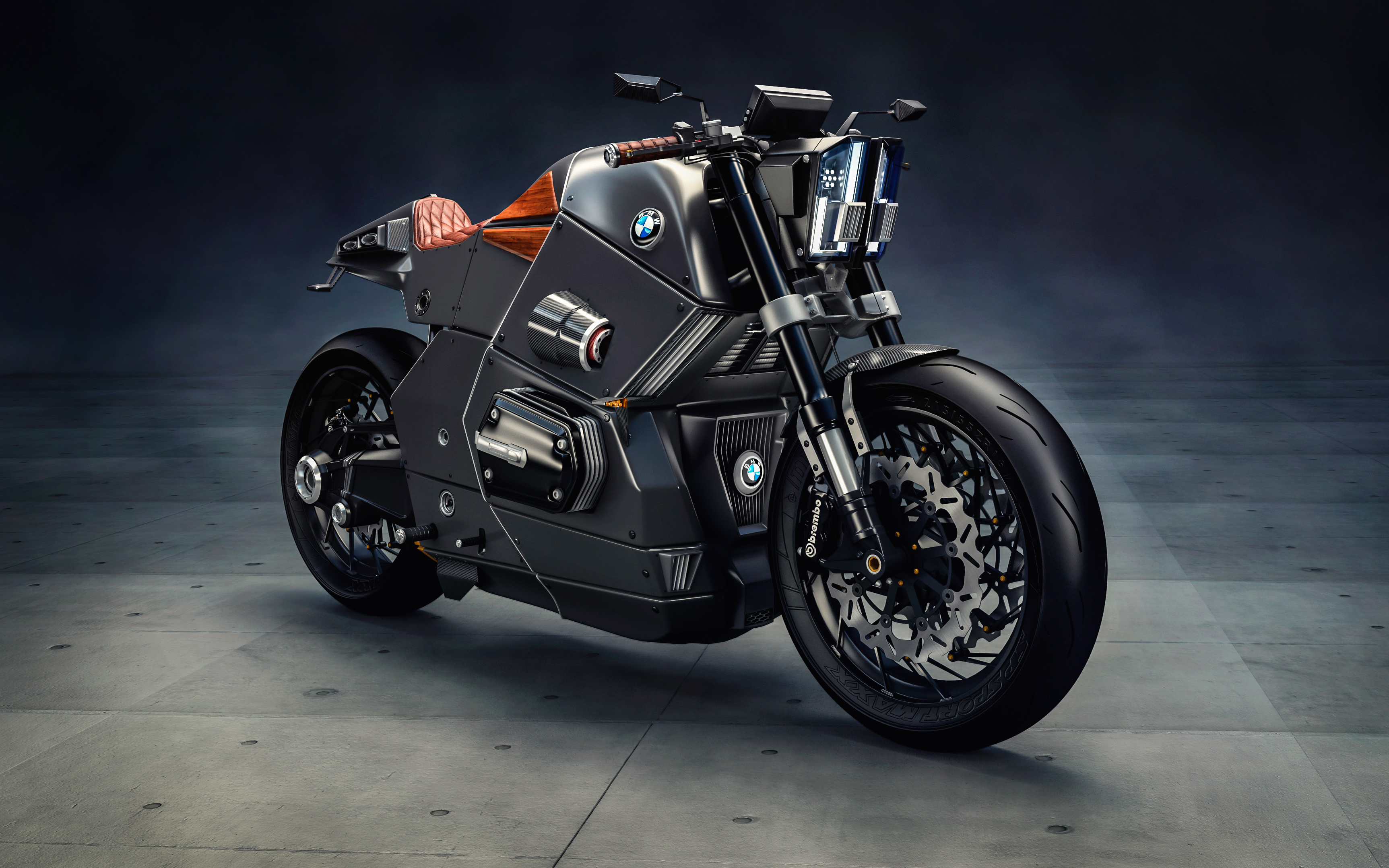 Мототехника стильный черный мотоцикл BMW Urban Racer