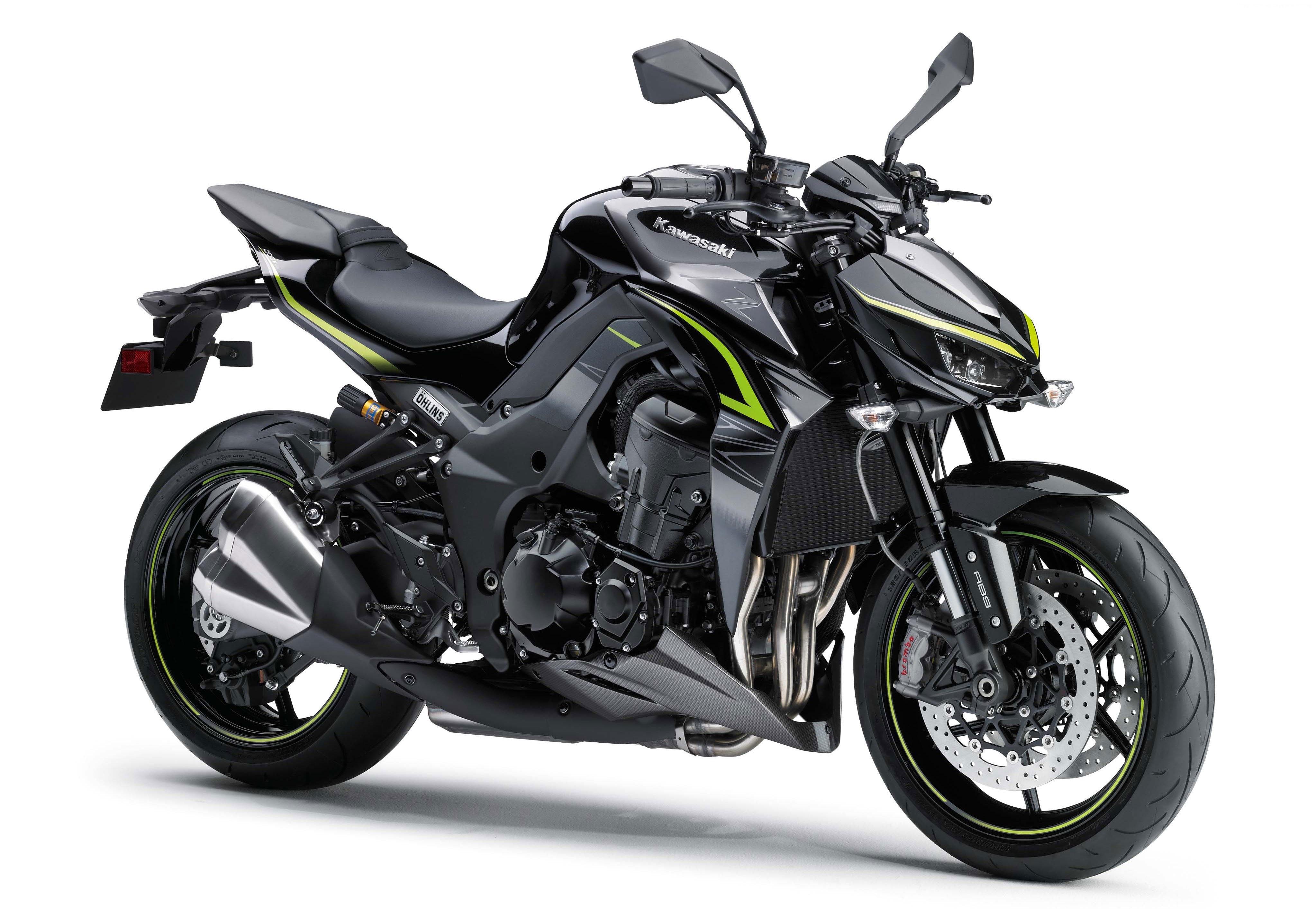 Мототехника стильный черный мотоцикл Kawasaki Z1000R, 2017