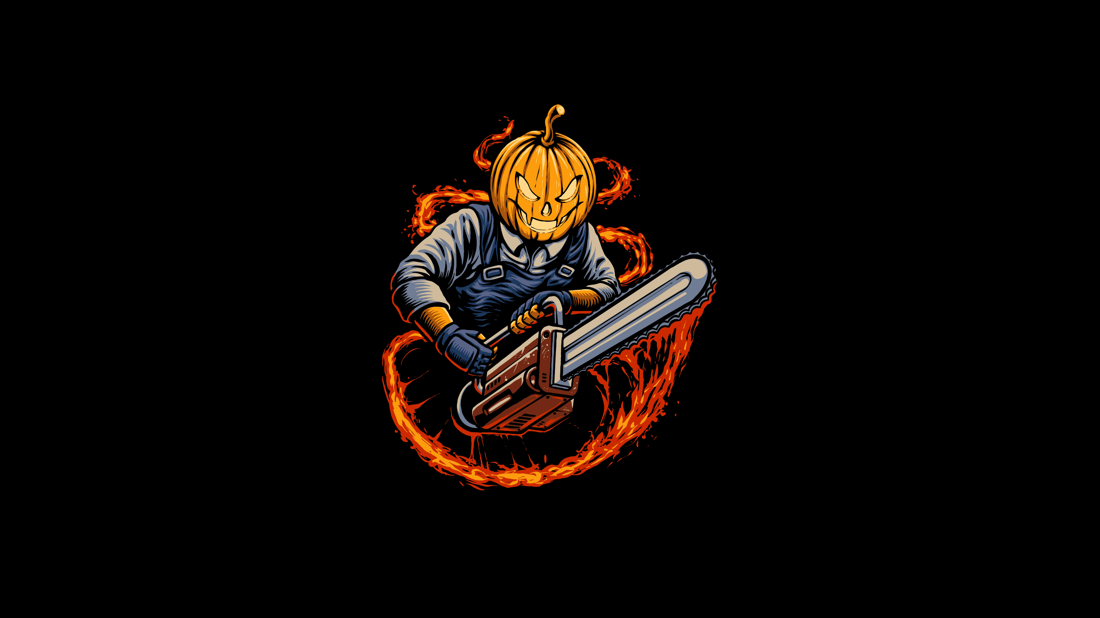 Тыква на Хэллоуин Chainsaw
